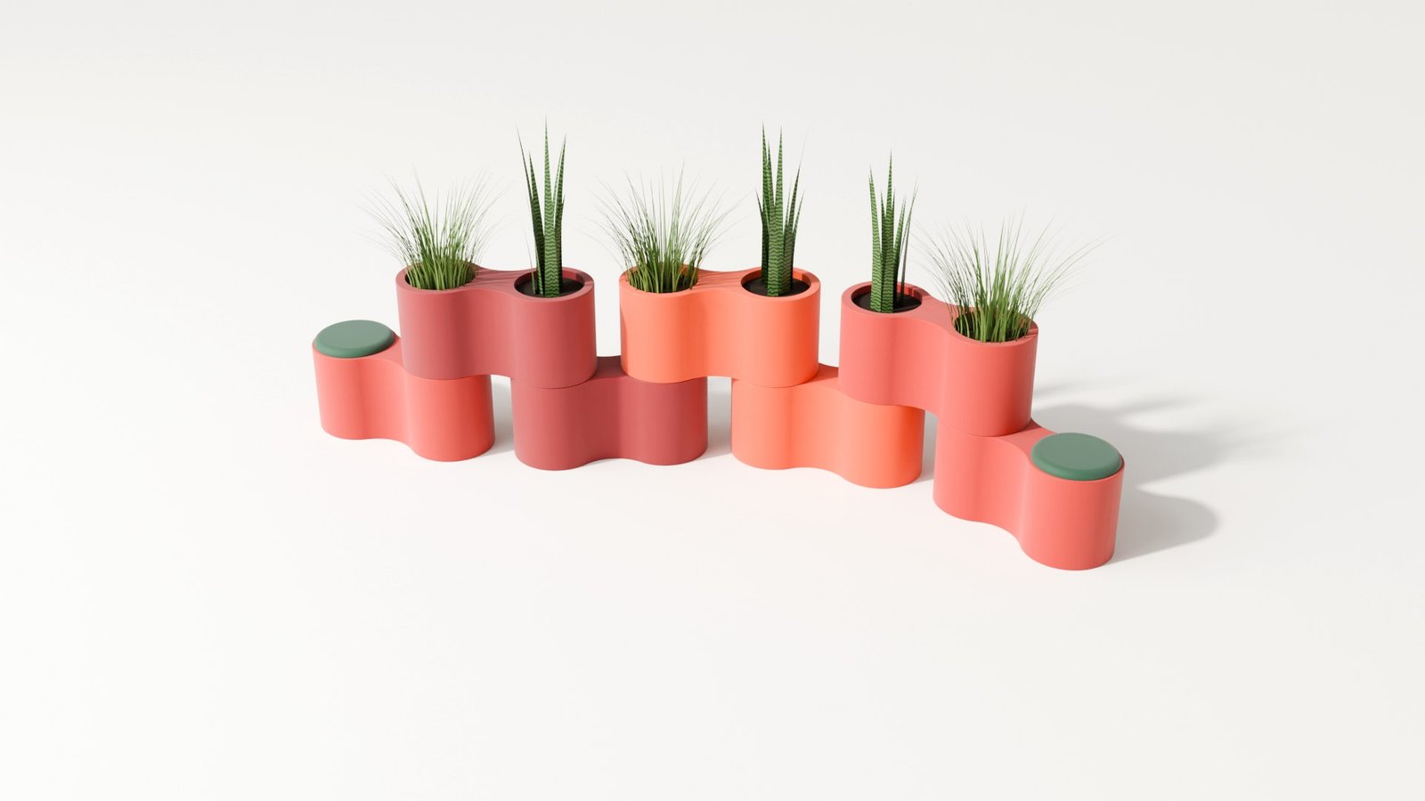Flowik apilado: muro de jardineras con asientos